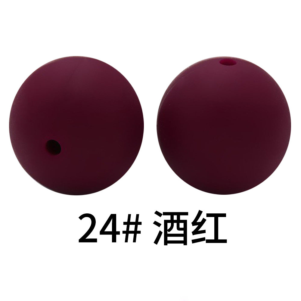 严选硅胶珠子圆珠15mm糖果色硅胶珠婴儿食品级diy奶嘴链
