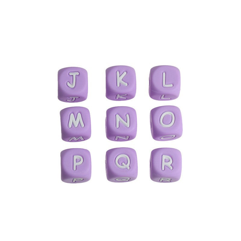 Silicone beads cross-border baby teether letters numbers beads pacifier chain 12mm molar handmade beads