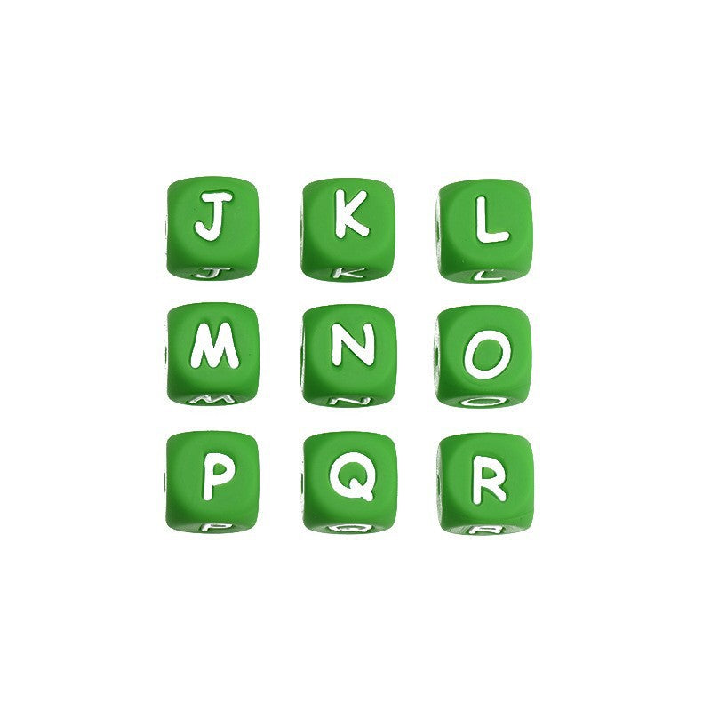 Silicone beads cross-border baby teether letters numbers beads pacifier chain 12mm molar handmade beads