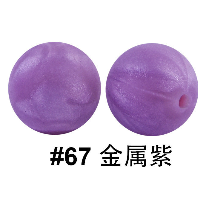 严选硅胶珠子圆珠15mm糖果色硅胶珠婴儿食品级diy奶嘴链