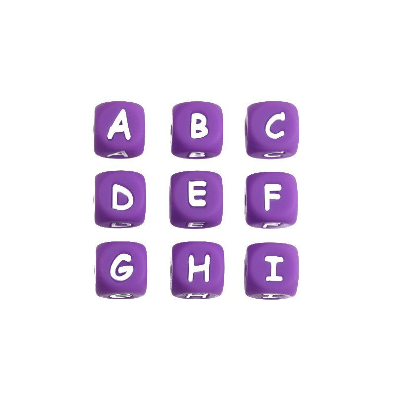 Silicone beads cross-border baby teether letters numbers beads pacifier chain 12mm molar handmade beads