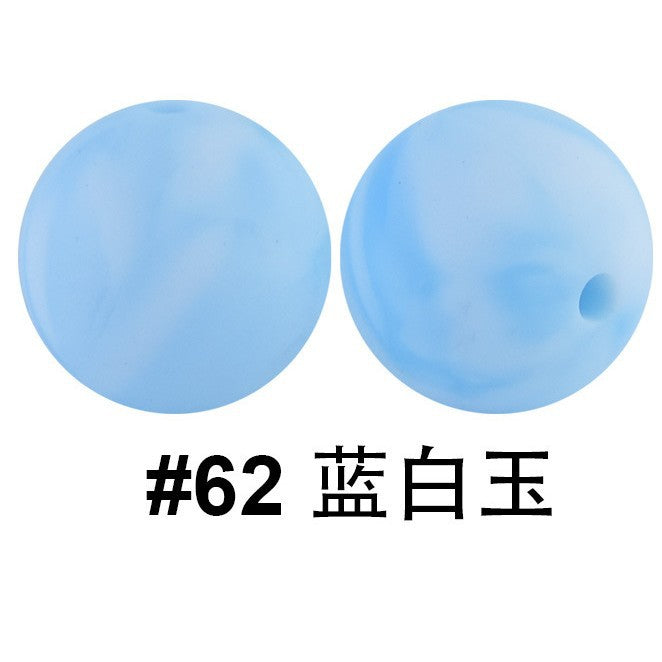 严选硅胶珠子圆珠15mm糖果色硅胶珠婴儿食品级diy奶嘴链