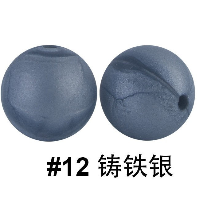 严选硅胶珠子圆珠15mm糖果色硅胶珠婴儿食品级diy奶嘴链