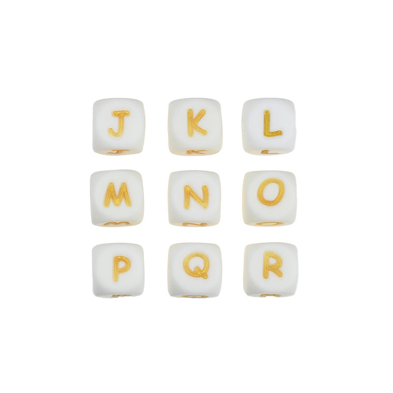 Silicone beads cross-border baby teether letters numbers beads pacifier chain 12mm molar handmade beads
