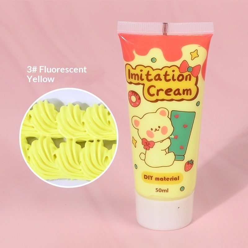 rayraydiy Fluorescent yellow color cream clue